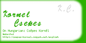 kornel csepes business card